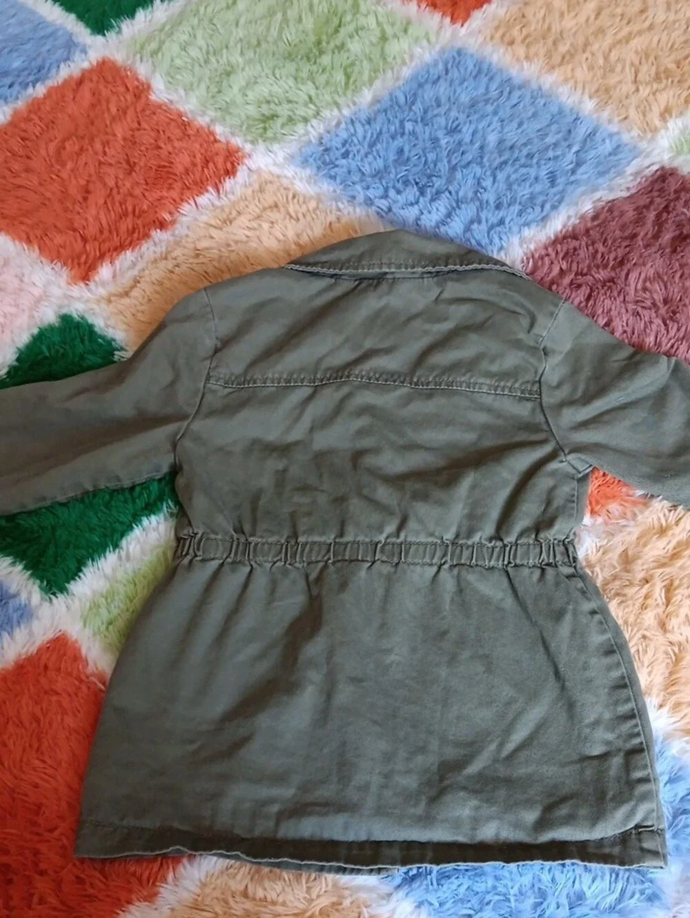 The Children's Place Olive Green Butterfly Utility Jacket Girls Size S (5-6)